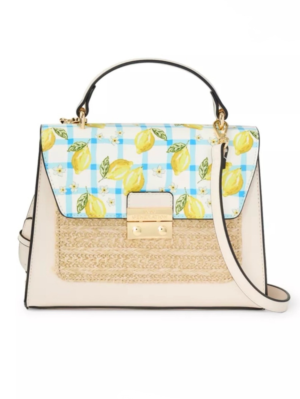 BCBGeneration nwt Top Handle Crossbody Bag with Logo Lock lemons
